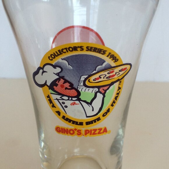 VTG 1999 Ginos Pizza Restaurant Collectors Series Drinking Glass Coca Cola Logo - Picture 5 of 8